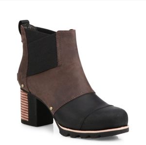Sorel Brown Addington Chelsea Pull On Heel Boots